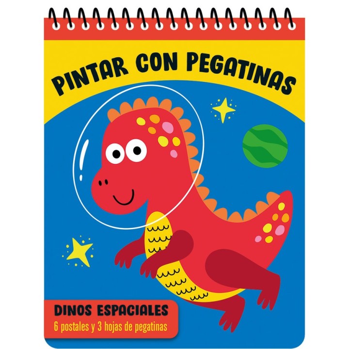 PINTAR CON PEGATINAS DINOS ESPACIALES