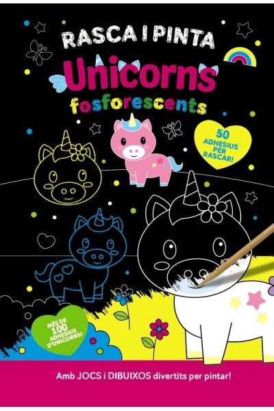 RASCA I PINTA UNICORNS FOSFORESCENTS
