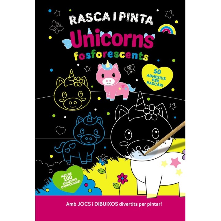 RASCA I PINTA UNICORNS FOSFORESCENTS