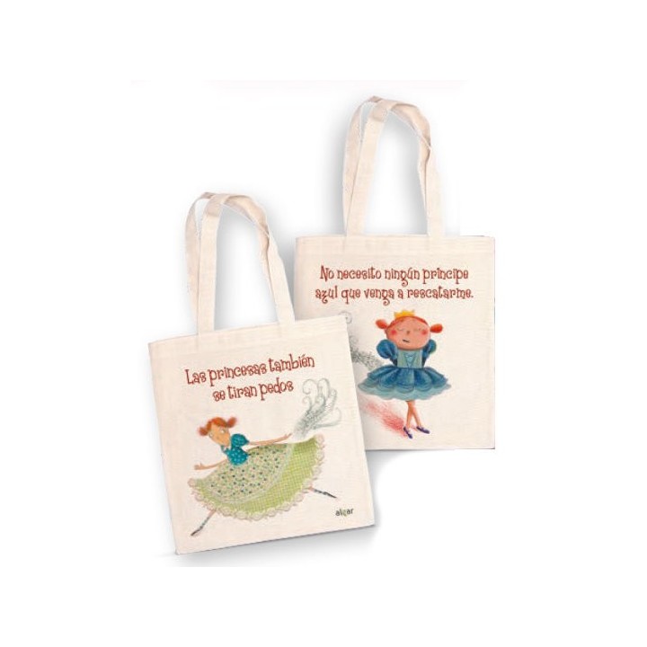 BOLSA TELA LAS PRINCESAS TAMBIEN SE TIRAN PEDOS 42X38CM