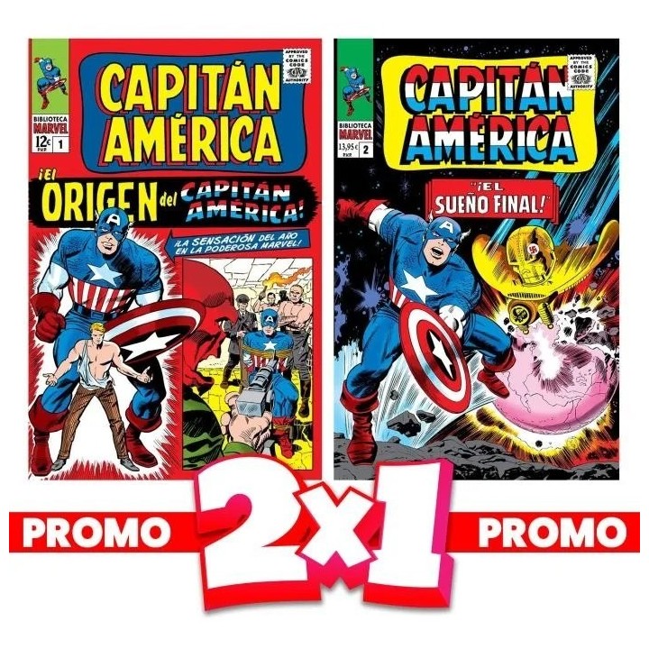 BIBLIOTECA MARVEL CAPITAN AMERICA 2X1 1 Y 2