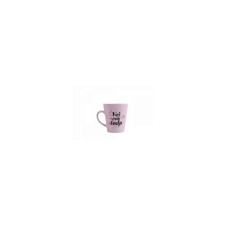 TAZA LA VECINA RUBIA FLORES GRISES