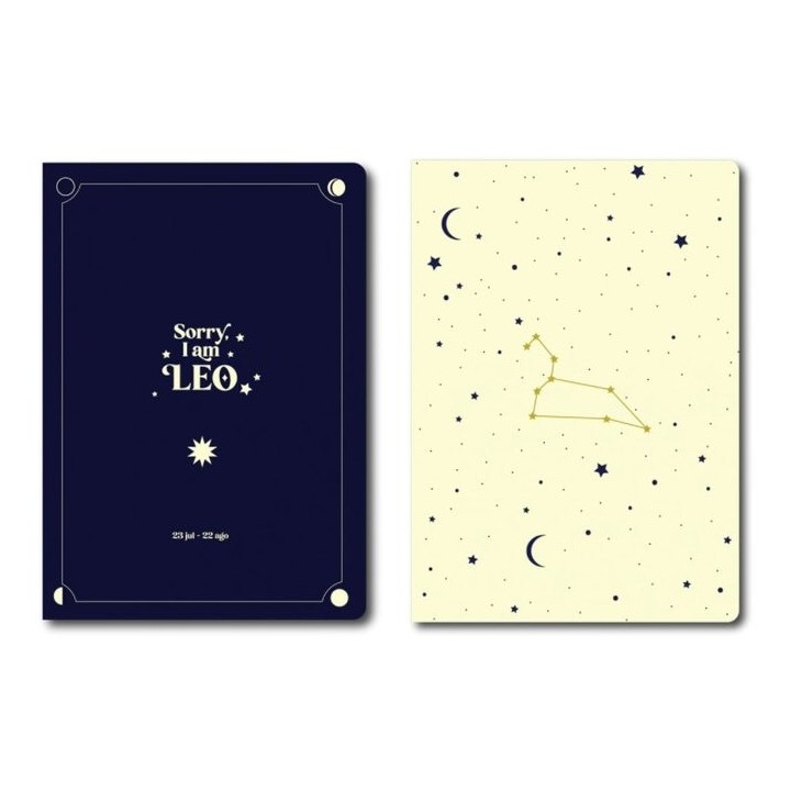 PACK 2 CUADERNOS GRAPADOS A6 HOROSCOPO NEGRO LEO