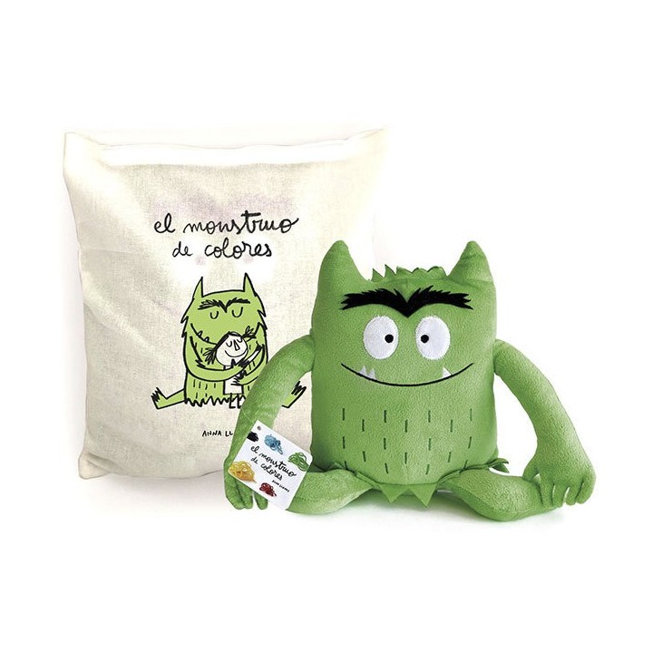 MONSTRUO DE COLORES VERDE CALMA PELUCHE 35CM