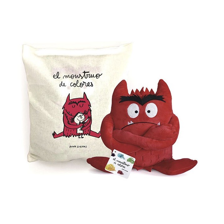 MONSTRUO DE COLORES ROJO RABIA PELUCHE 35CM