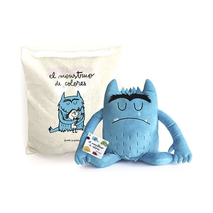 MONSTRUO DE COLORES AZUL TRISTEZA PELUCHE 35 CM