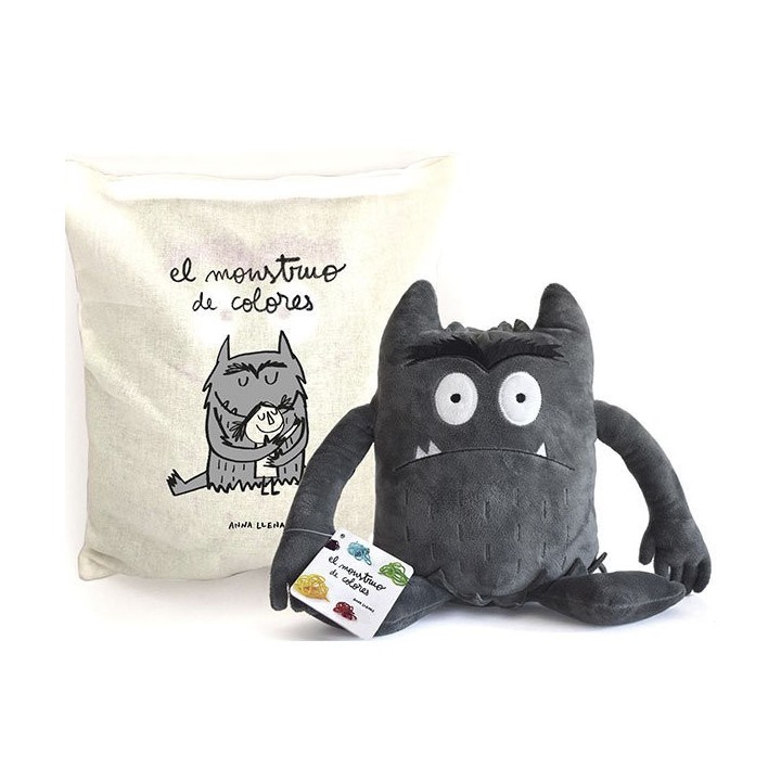 MONSTRUO DE COLORES GRIS MIEDO PELUCHE 35CM