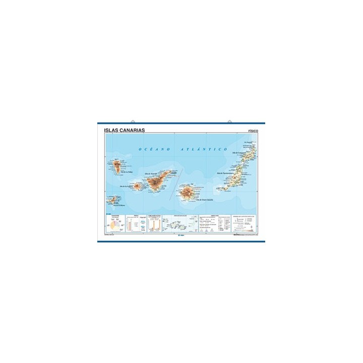 MAPA MURAL ISLAS CANARIAS FIS/POL 100X140 DOBLE CARA