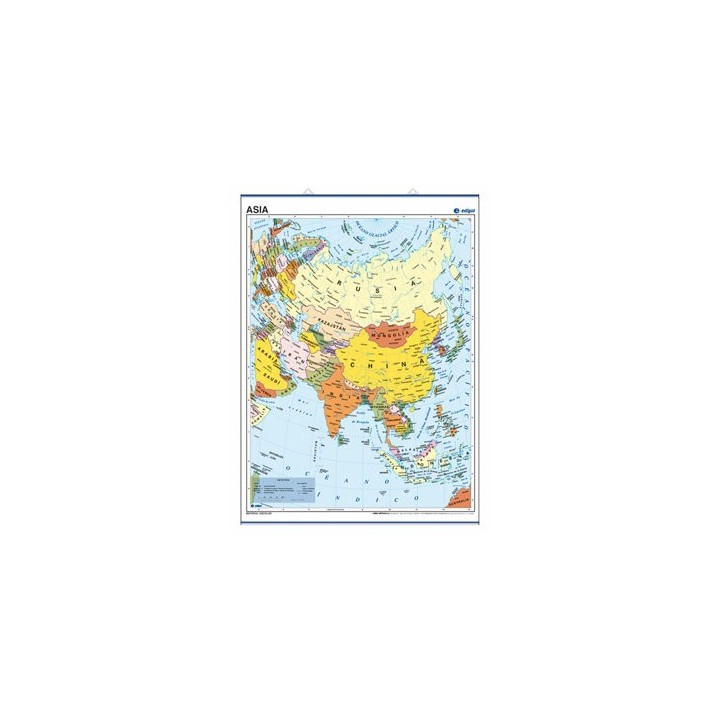 MAPA POSTER ASIA ENVARILLADO POLITICO 50X70
