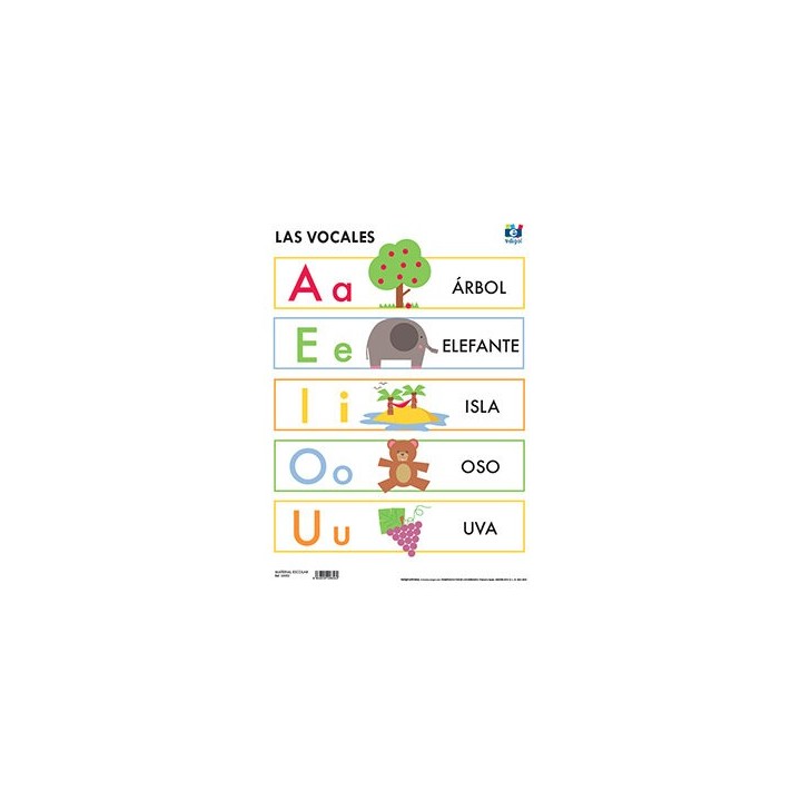LAMINA A3 INFANTIL LAS VOCALES (42X29) ME GUSTA SABER