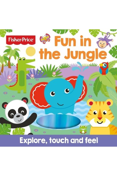 FISHER PRICE FUN IN THE JUNGLE TOUCH AND FEEL INGLES