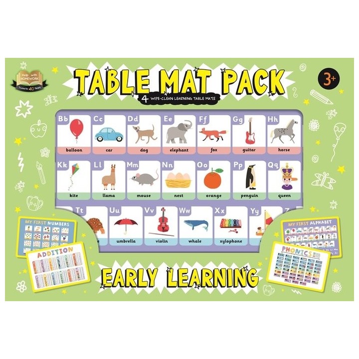 TABLE MAT PACK EARLY LEARNING
