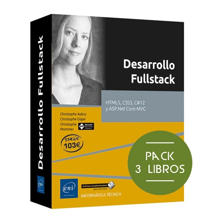 PACK DE 3 LIBROS HTML5 CSS3 C#12 Y ASP NET CORE MVC