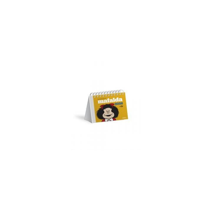 Mafalda 2026, calendario escritorio amarillo