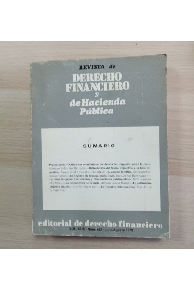 Revista de derecho financiero y de hacienda pública. Sumario