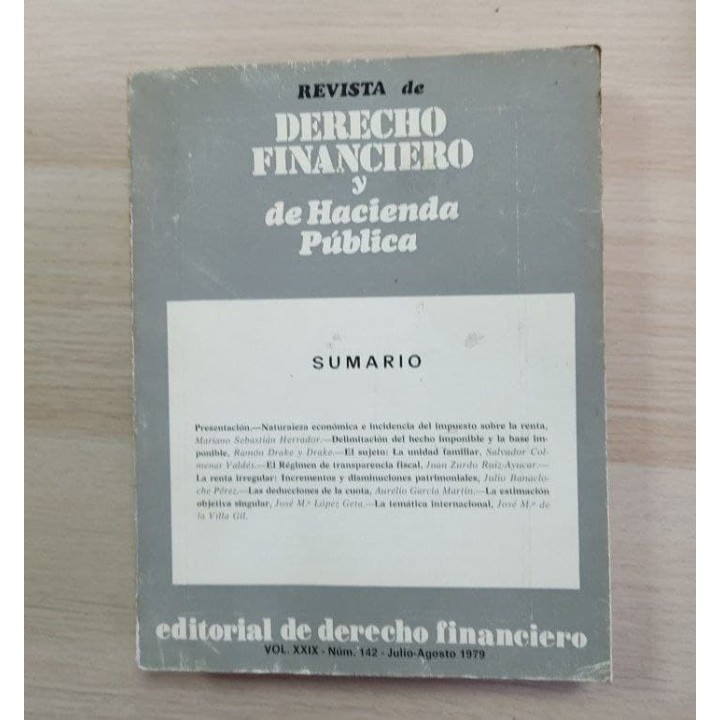 Revista de derecho financiero y de hacienda pública. Sumario