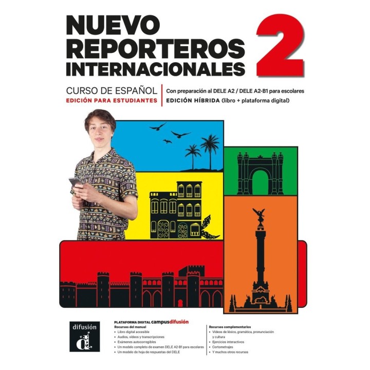 NUEVO REPORTEROS INTERNACIONALES 2 ED HIBRIDA. LIBRO DEL AL