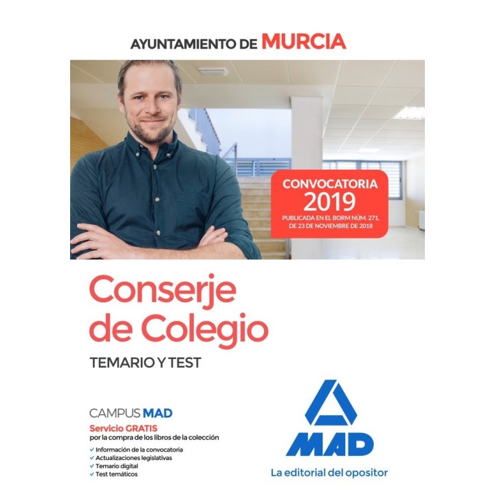 CONSERJE COLEGIO AYUNTAMIENTO MURCIA TEMARIO Y TEST