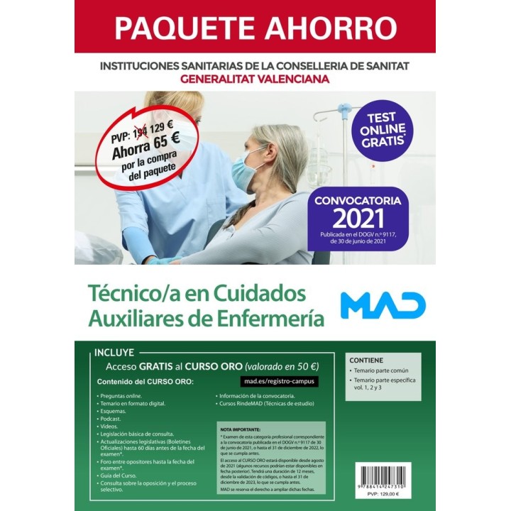 PAQUETE AHORRO TECNICO/A EN CUIDADOS AUXILIARES DE ENFERMERI