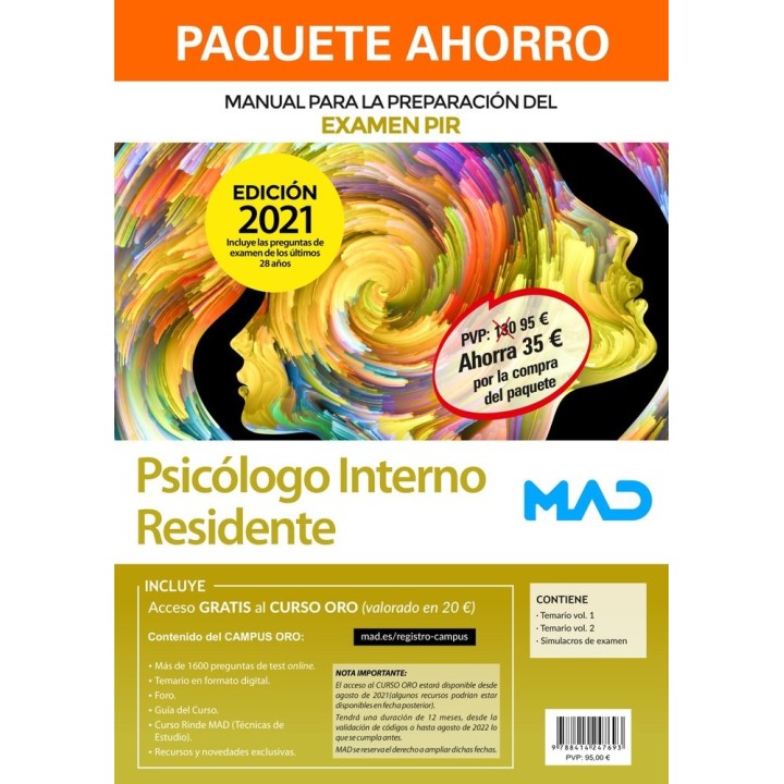 PAQUETE AHORRO PSICOLOGO INTERNO RESIDENTE EXAMEN PIR