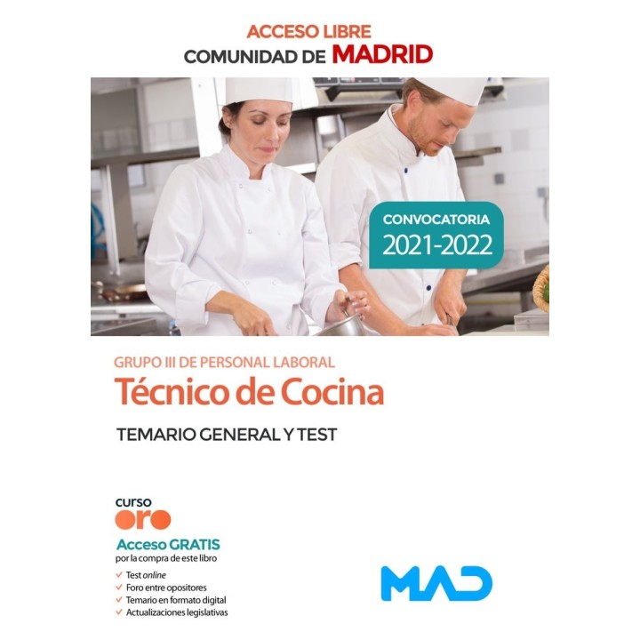 TECNICO COCINA COMUNIDAD MADRID ACCESO LIBRE TEMARIO TEST