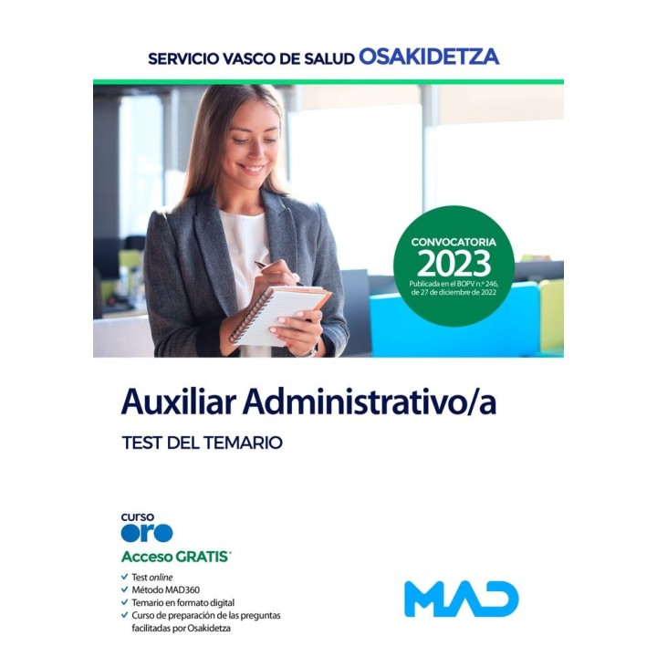 AUXILIAR ADMINISTRATIVO/A OSAKIDETZA SERVICIO VASCO DE SA