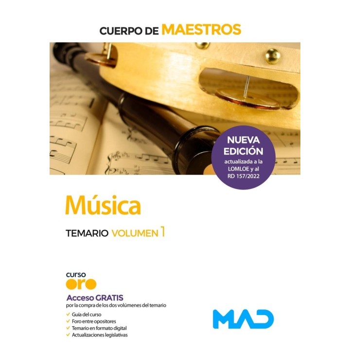 CUERPO DE MAESTROS MUSICA TEMARIO VOLUMEN 1