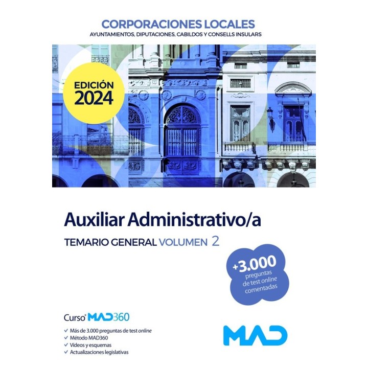 AUXILIAR ADMINISTRATIVO/A CORPORACION LOCAL TEMARIO 2