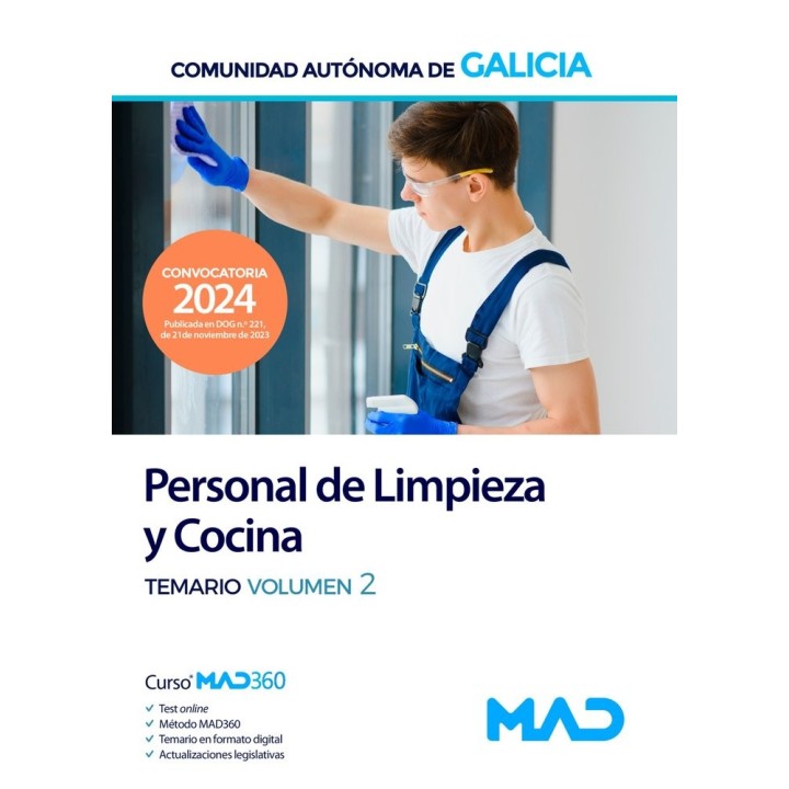 PERSONAL DE LIMPIEZA Y COCINA GALICIA TEMARIO VOLUMEN 2