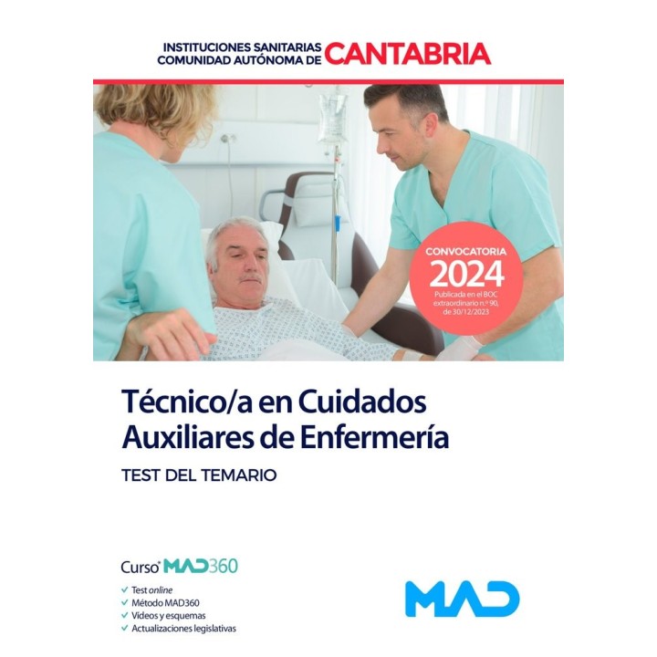 TECNICO/A CUIDADO AUXILIAR ENFERMERIA CANTABRIA TEST TEMAR