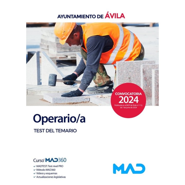 OPERARIO/A TEST TEMARIO AYUNTAMIENTO AVILA
