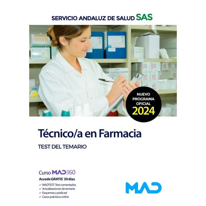 TECNICO/A FARMACIA TEST TEMARIO SERVICIO ANDALUZ SALUD