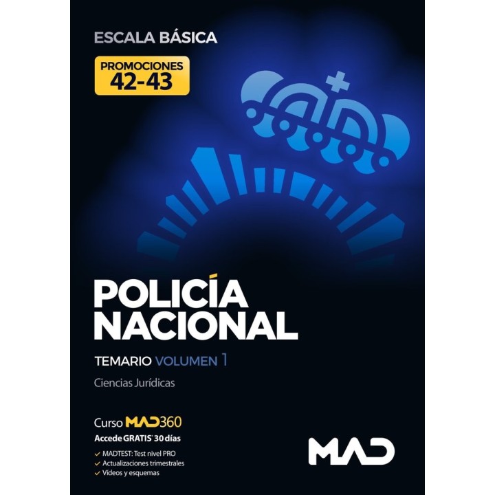 POLICIA NACIONAL ESCALA BASICA PROMOCION 42 TEMARIO VOL 1