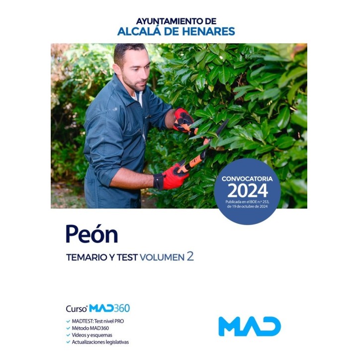 PEON AYUNTAMIENTO ALCALA DE HENARES TEMARIO VOL 2 Y TEST