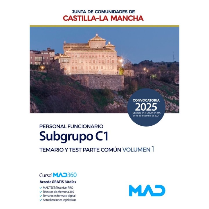 SUBGRUPO C1 TEMARIO PARTE COMUN VOLUMEN 1 Y TEST CASTILLA M