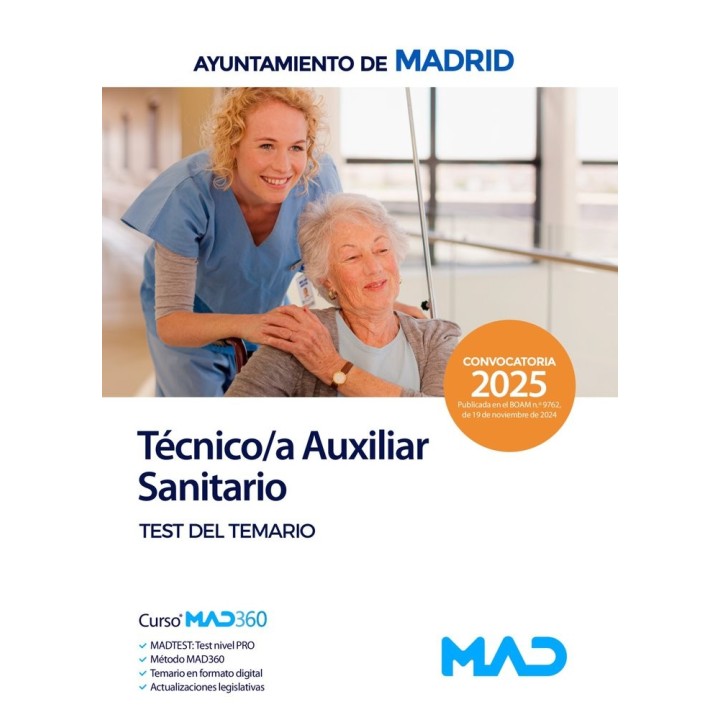 TECNICO/A AUXILIAR SANITARIO TEST TEMARIO AYUNTAMIENTO MADR