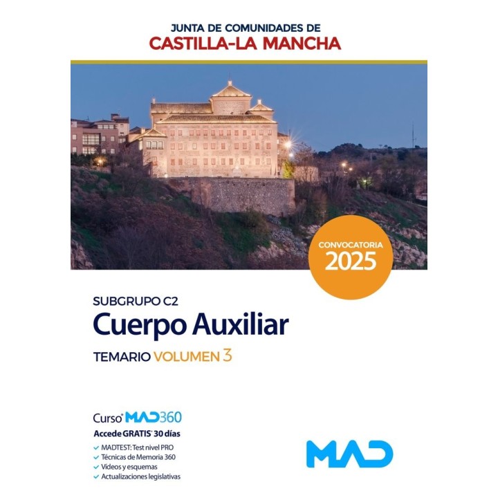 CUERPO AUXILIAR SUBGRUPO C2 TEMARIO VOL 3 JUNTA CASTILLA LA