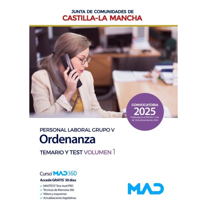 ORDENAZA TEMARIO Y TEST VOLUMEN 1 GRUPO V PERSONAL LABORAL