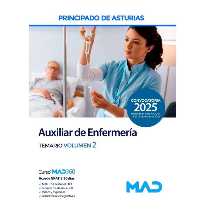 AUXILIAR ENFERMERIA PRINCIPADO ASTURIAS TEMARIO VOL 2 2025