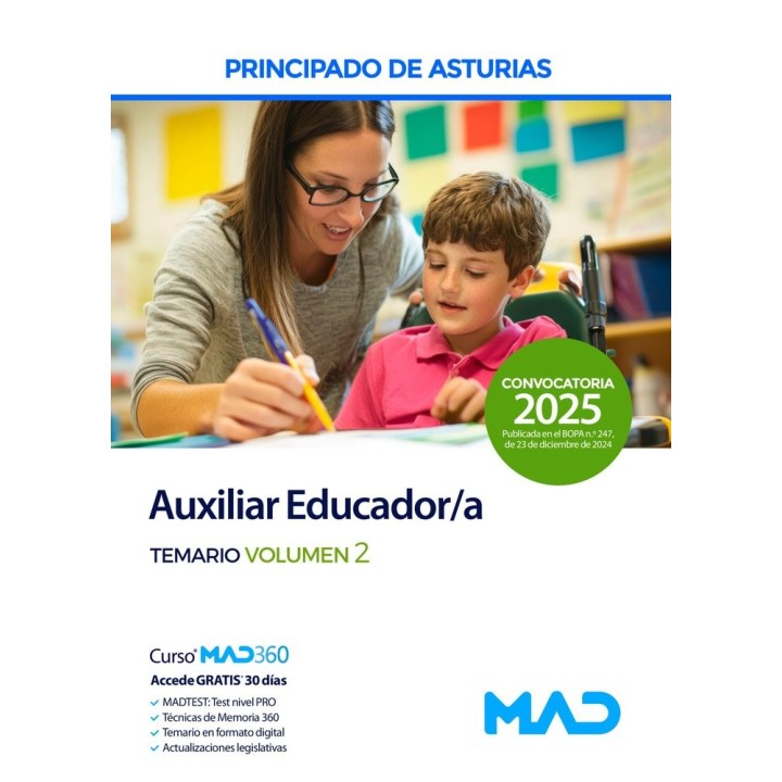 AUXILIAR EDUCADOR/A TEMARIO VOLUMEN 2 PRINCIPADO ASTURIAS