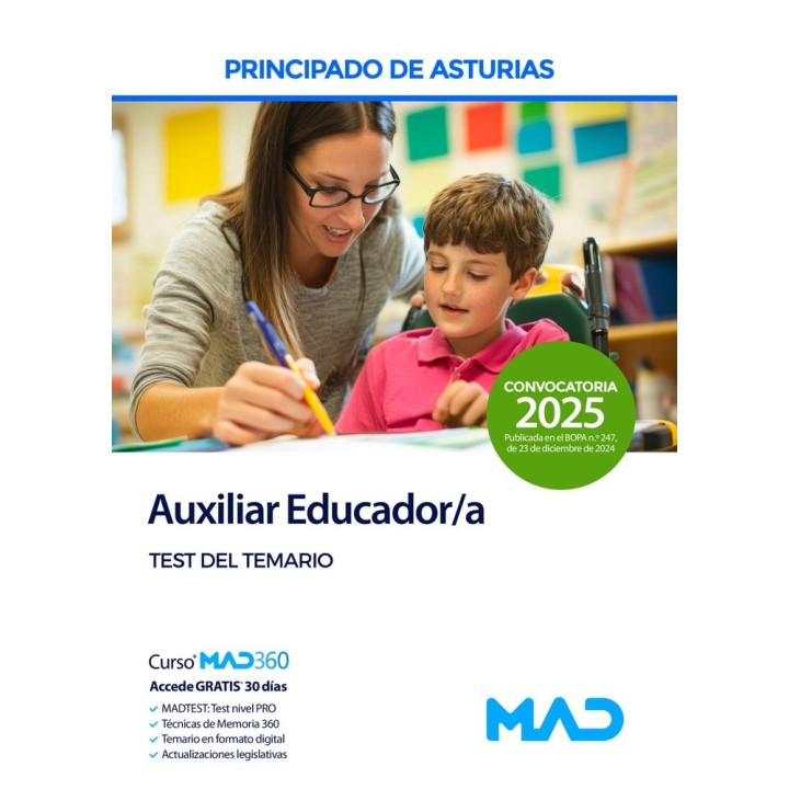 AUXILIAR EDUCADOR/A TEST DEL TEMARIO PRINCIPADO DE ASTURIAS
