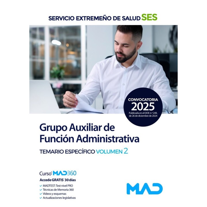 GRUPO AUXILIAR FUNCION ADMINISTRATIVA TEMARIO 2 EXTREMADURA