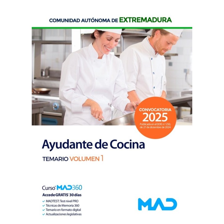 AYUDANTE COCINA PERSONAL LABORAL GRUPO V 1 EXTREMADURA