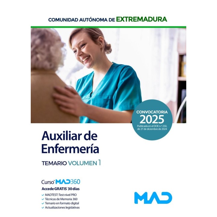 AUXILIAR DE ENFERMERIA TEMARIO 1 SES 2025 EXTREMADURA