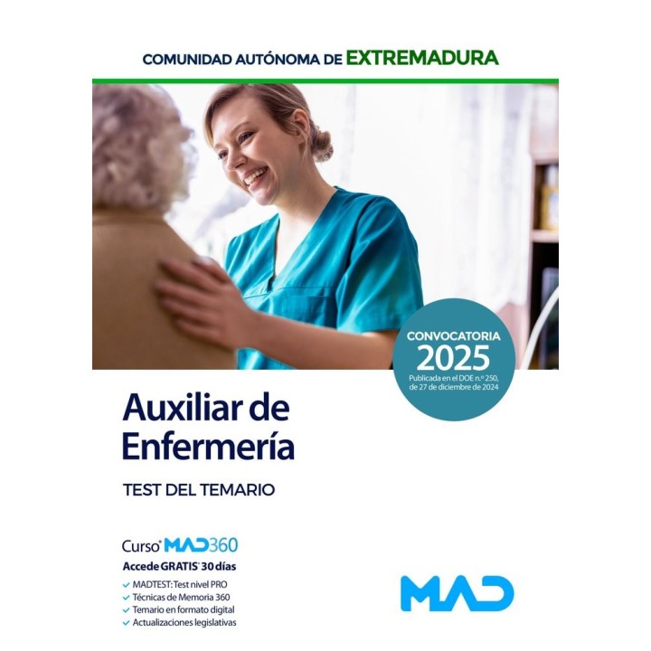 AUXILIAR DE ENFERMERIA TEST SES 2025 EXTREMADURA
