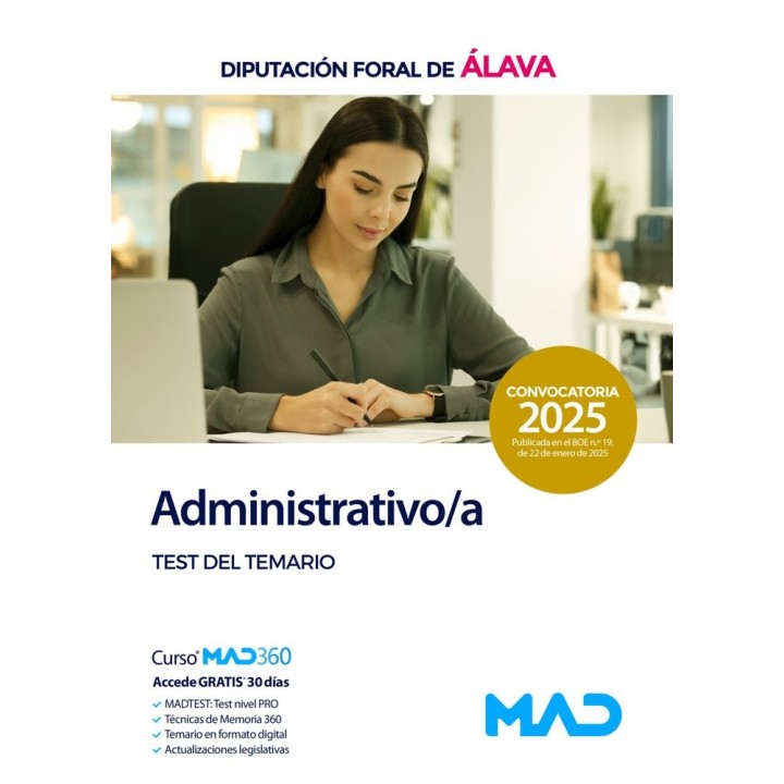 ADMINISTRATIVO/A TEST TEMARIO DIPUTACION FORAL ALAVA