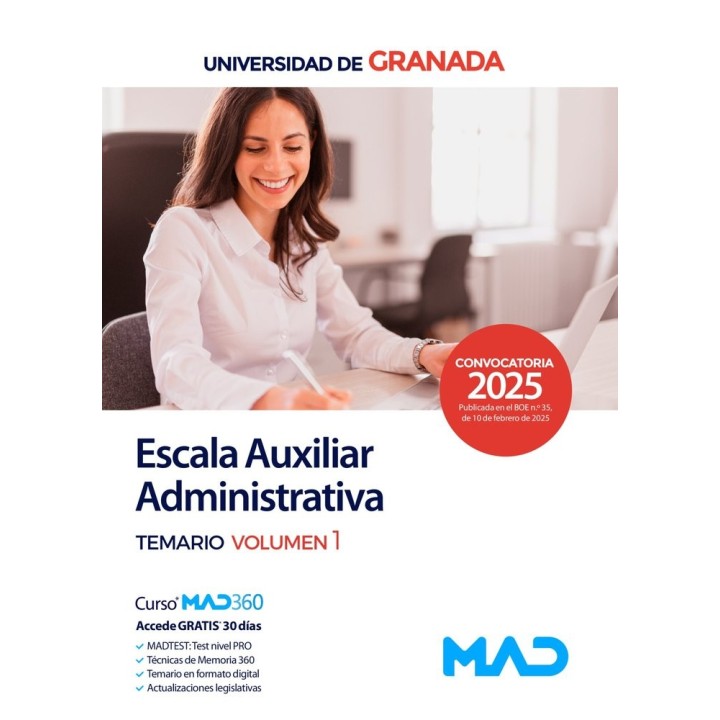 ESCALA AUXILIAR ADMINISTRATIVA TEMARIO 1 UNIVERSIDAD GRANAD
