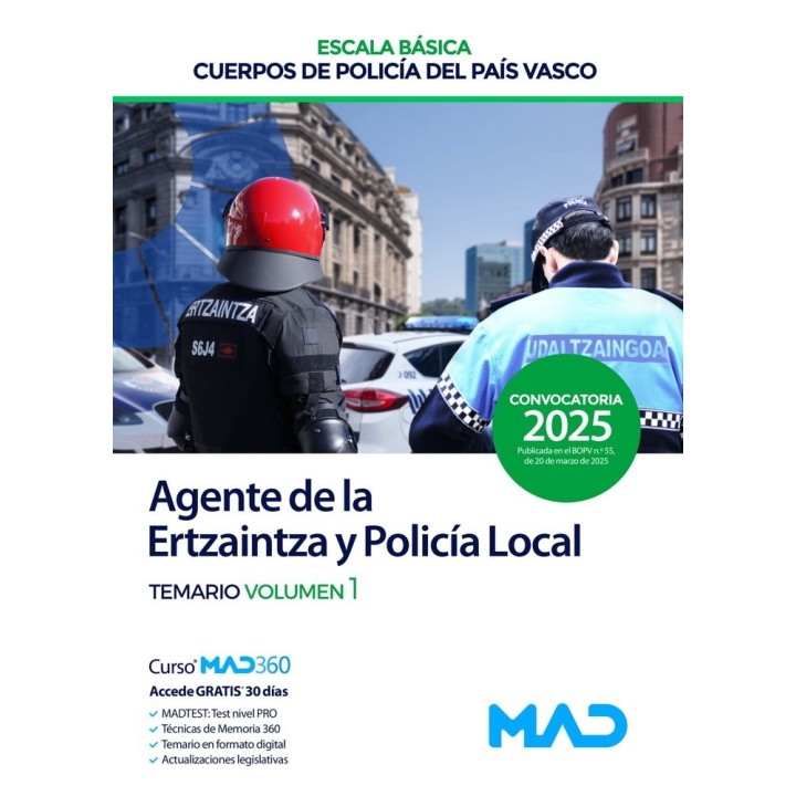AGENTE ESCALA BASICA CUERPO POLICIA PAIS VASCO TEMARIO 1 ER