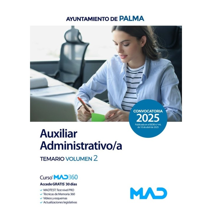 AUXILIAR ADMINISTRATIVO/A TEMARIO 2 AYUNTAMIENTO PALMA