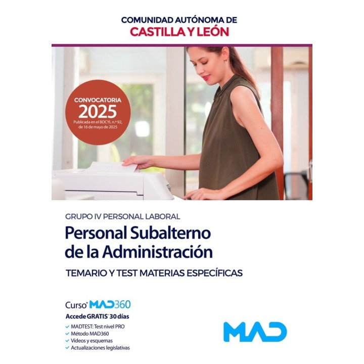 PERSONAL SUBALTERNO GRUPO IV PERSONAL LABORAL TEMARIO Y TES